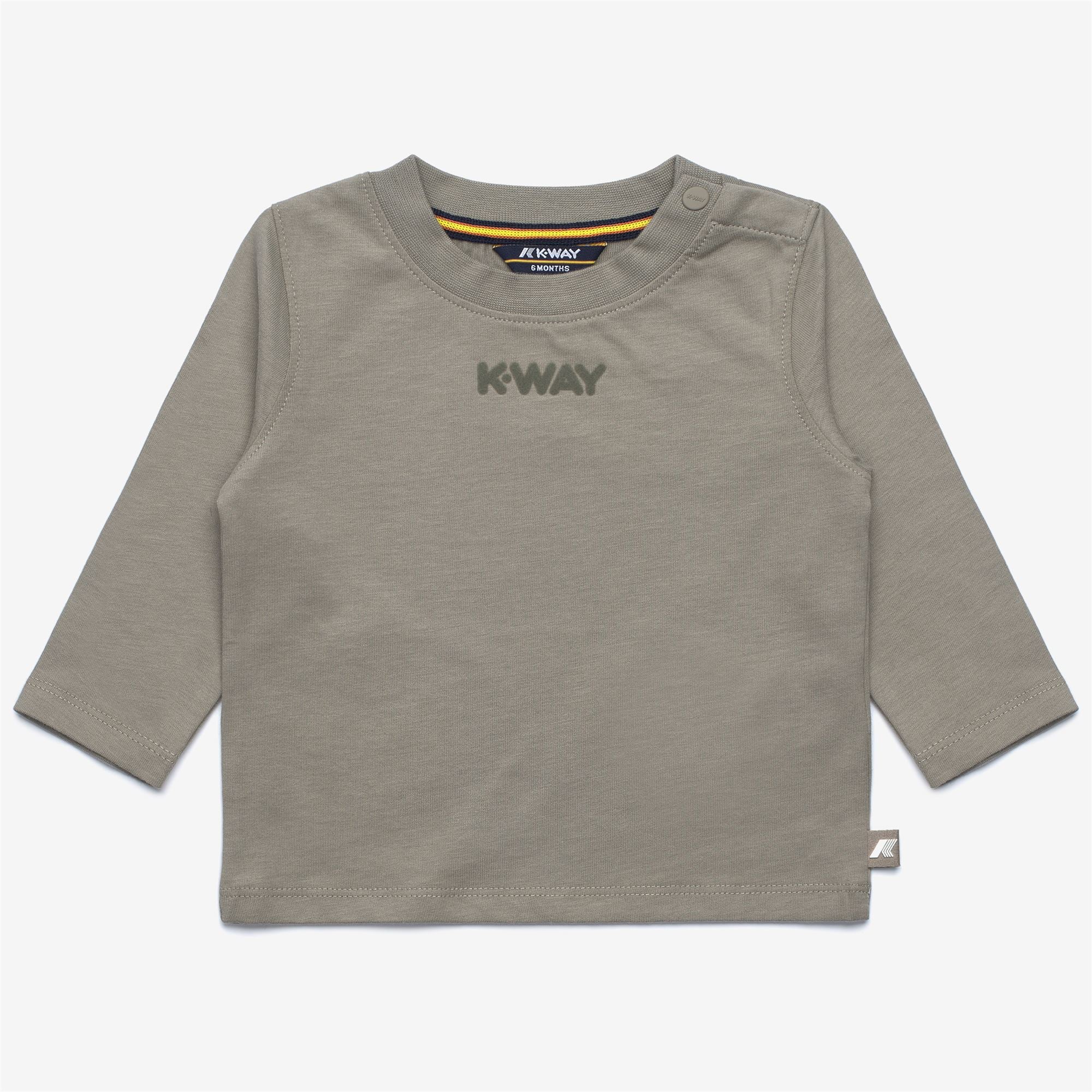 T-Shirts & Top_KID UNISEX_E. ELMETTE LETTERING JERSEY PEACH_T-Shirt_Green Oak - Commercial 1