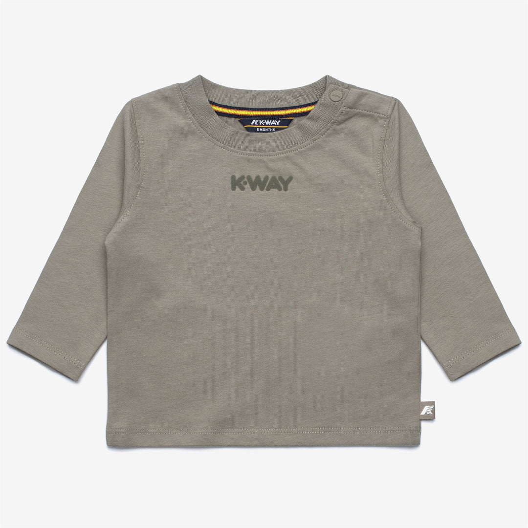 Green unisex Kids' Cotton T-Shirt with Lettering 01