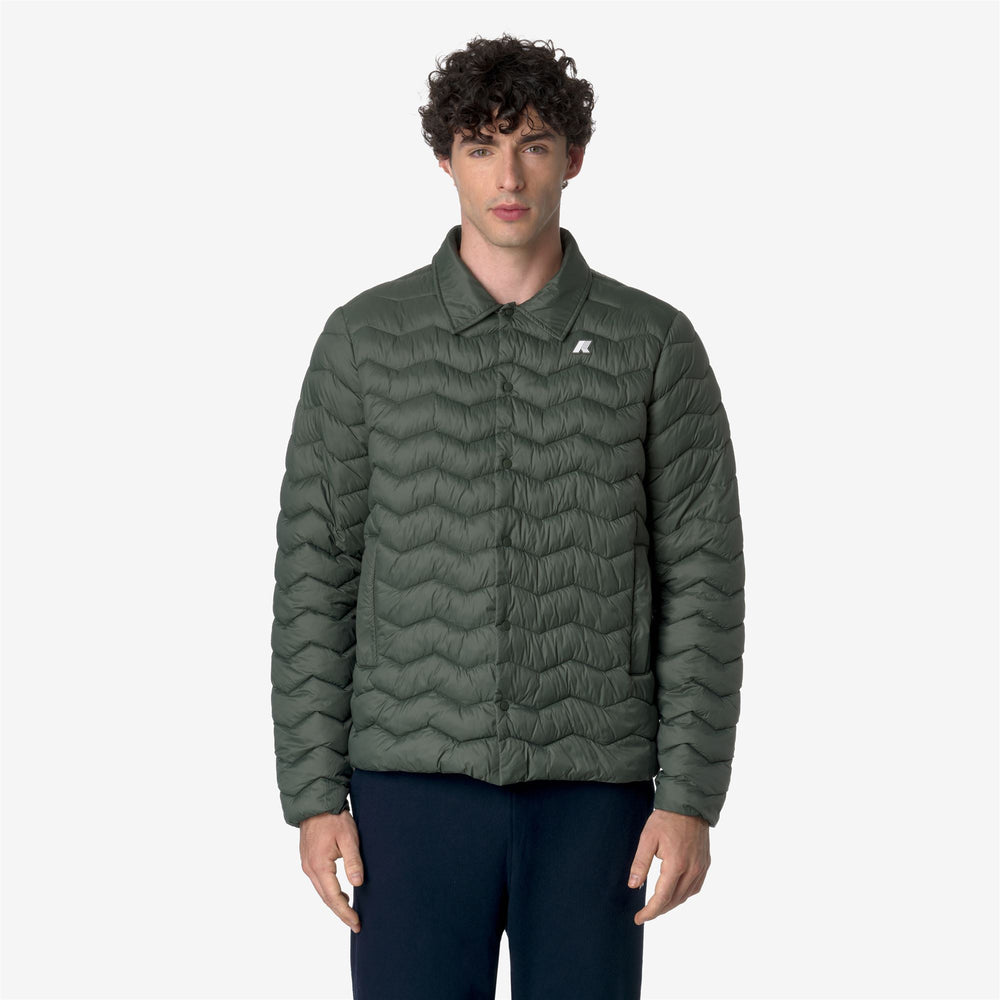 Blackish green Men's Quilted Coach Jacket with Eco-Friendly Insulation 02