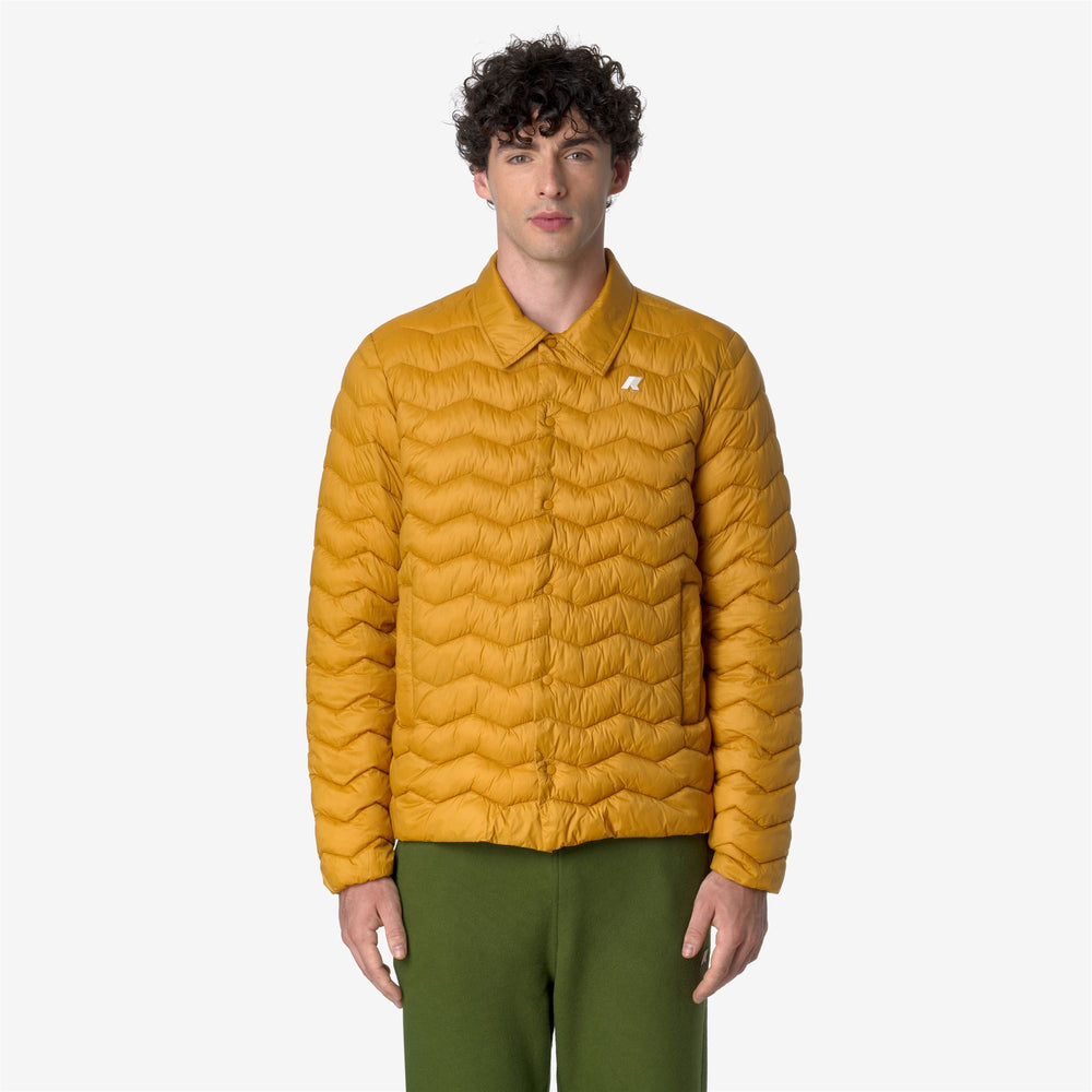 Yellow Men's Quilted Coach Jacket with Eco-Friendly Insulation 02