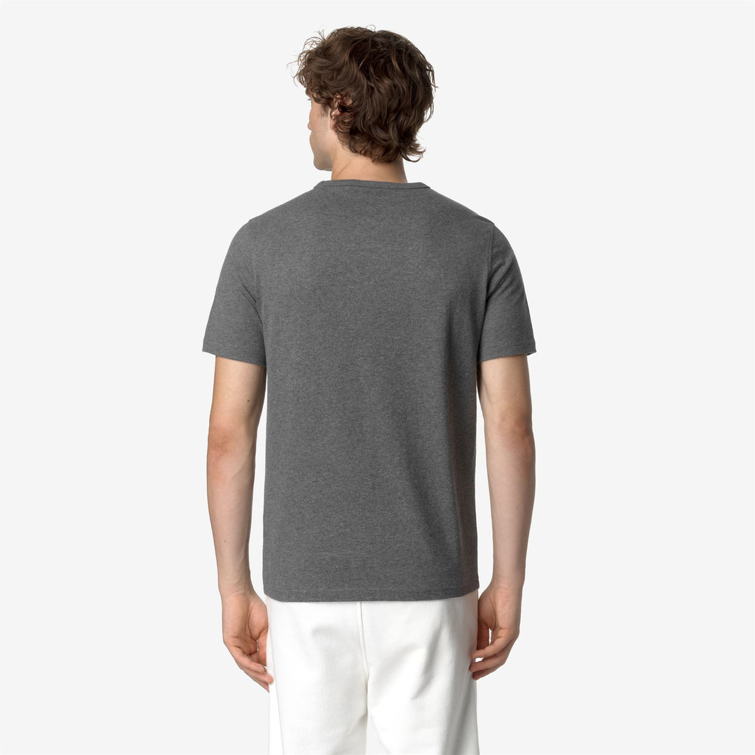 T-Shirt in Cotone Slim Fit Grigia Uomo con Scritta K-Way main