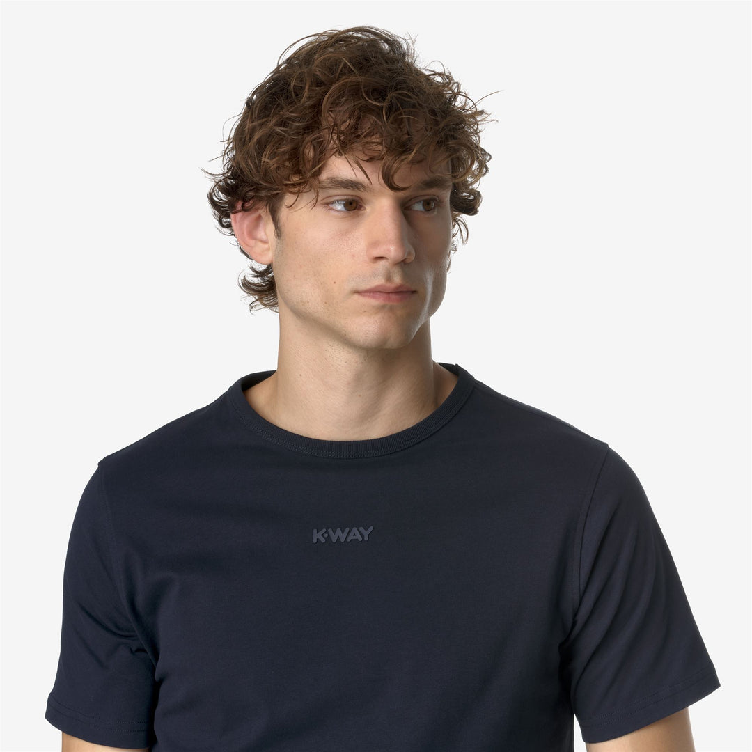 Camiseta azul de hombre slim fit con lettering K-Way main