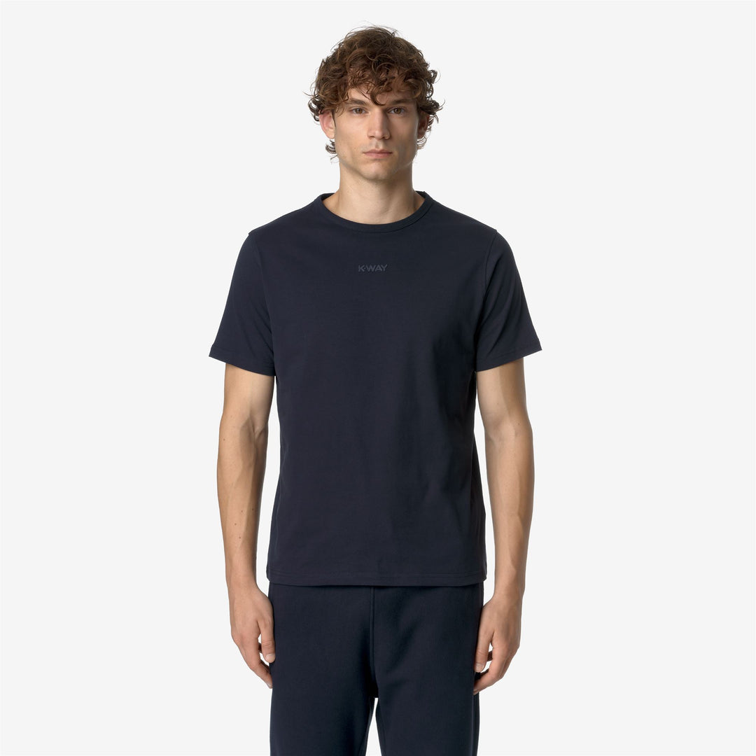 Camiseta azul de hombre slim fit con lettering K-Way main
