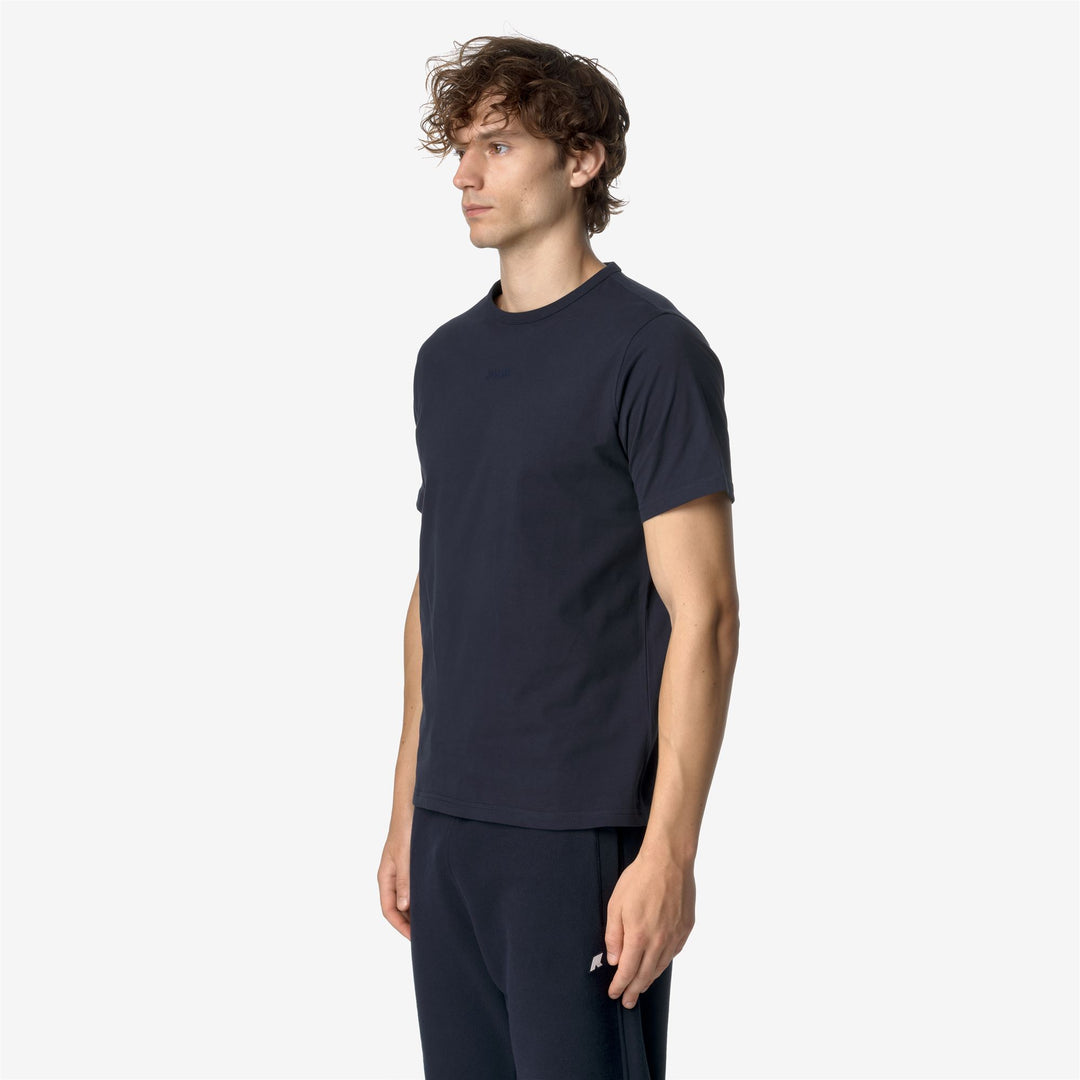 Camiseta azul de hombre slim fit con lettering K-Way main