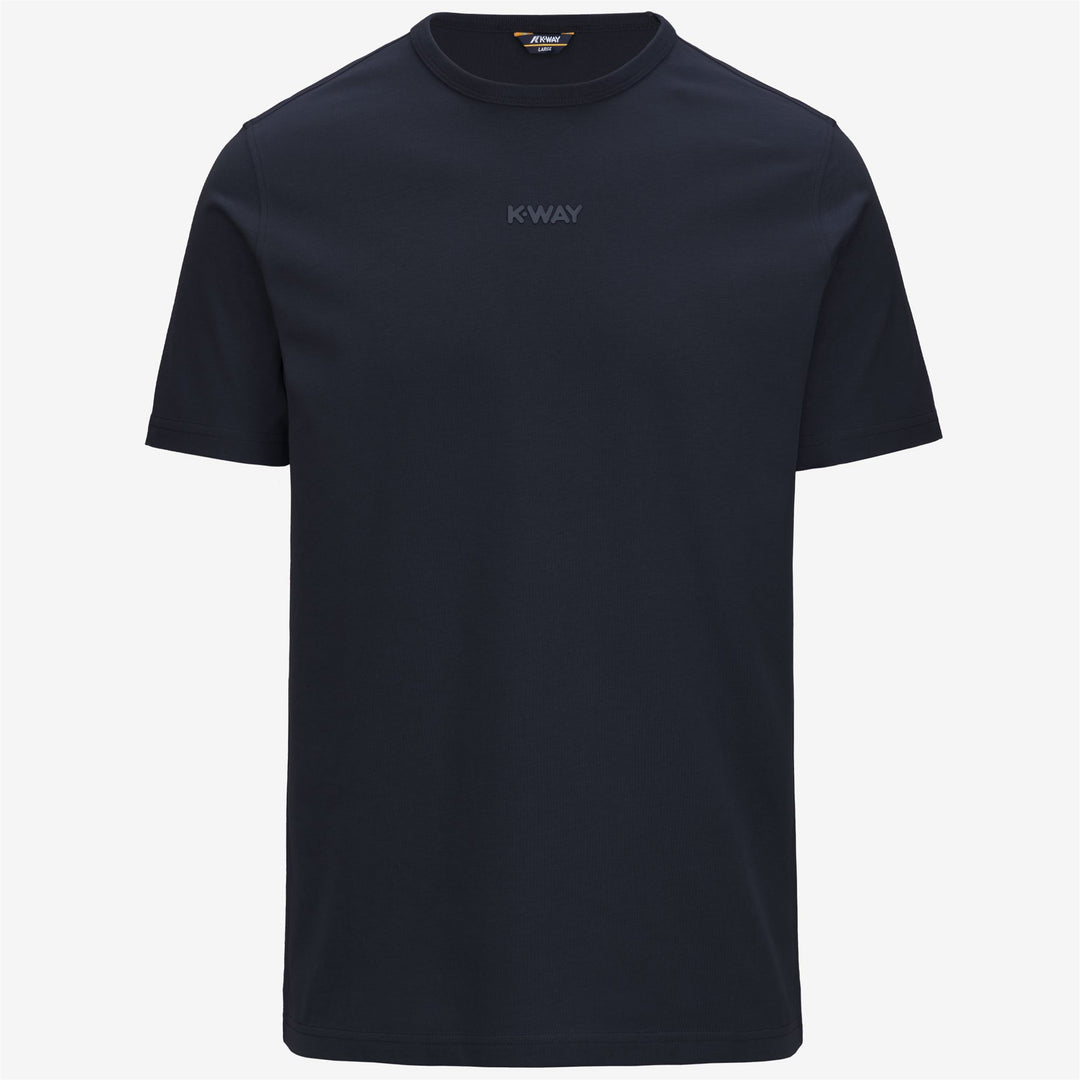 Blue Men's Slim Fit T-Shirt with K-Way Lettering 01