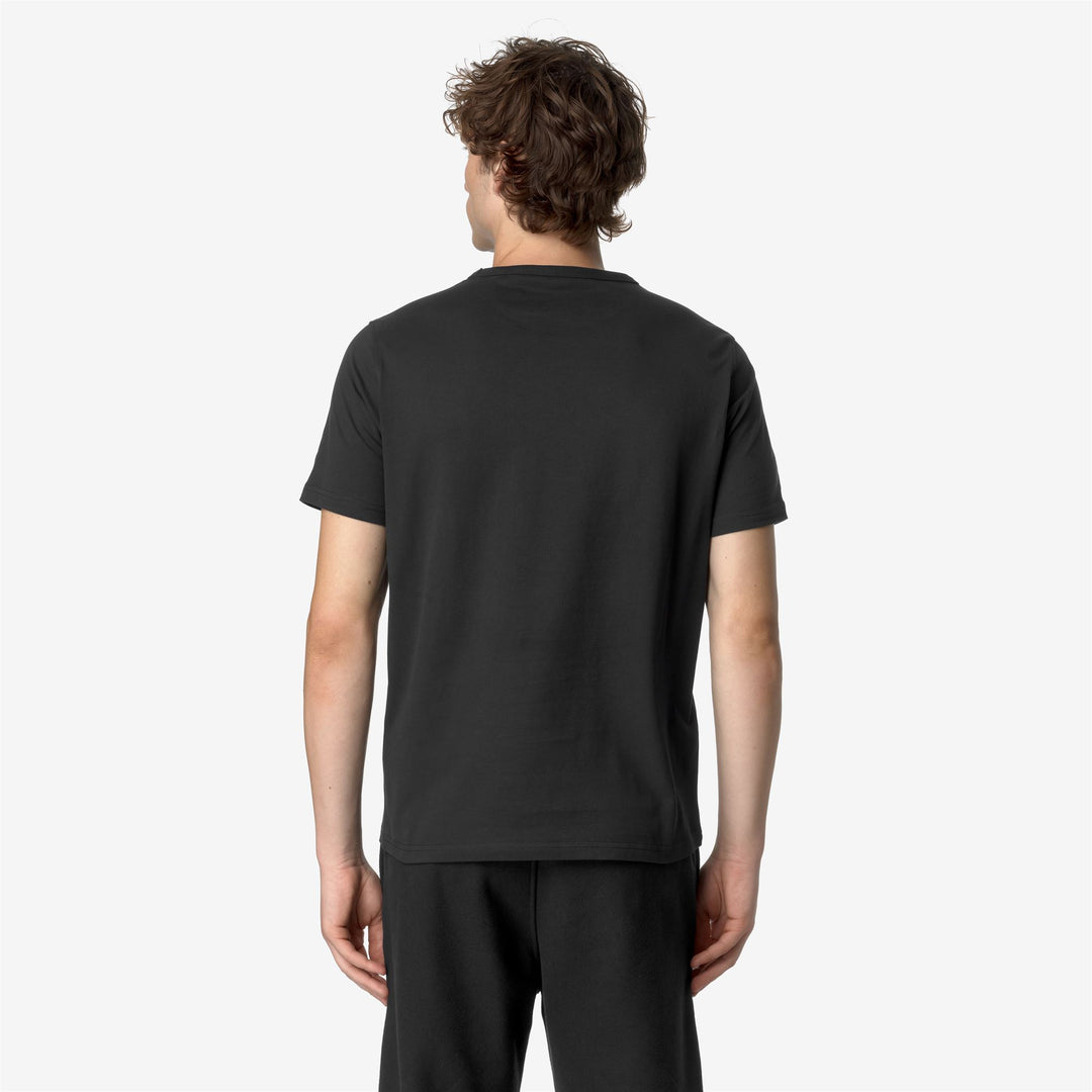 Camiseta de algodón negra y gris para hombre, corte slim con letras K-Way main