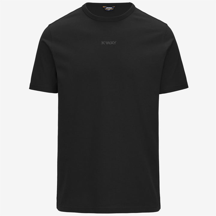 Camiseta de algodón negra y gris para hombre, corte slim con letras K-Way 1