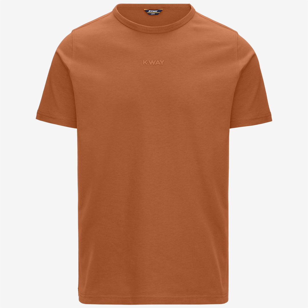 Camiseta naranja ajustada para hombre con letras estampadas 01