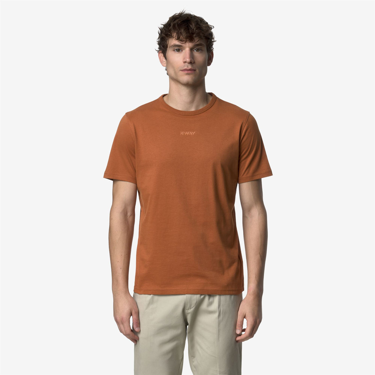 T-Shirts & Top_MAN_ODOM JS PEACH LETTERING_T-Shirt_Orange Adobe - Commercial 4