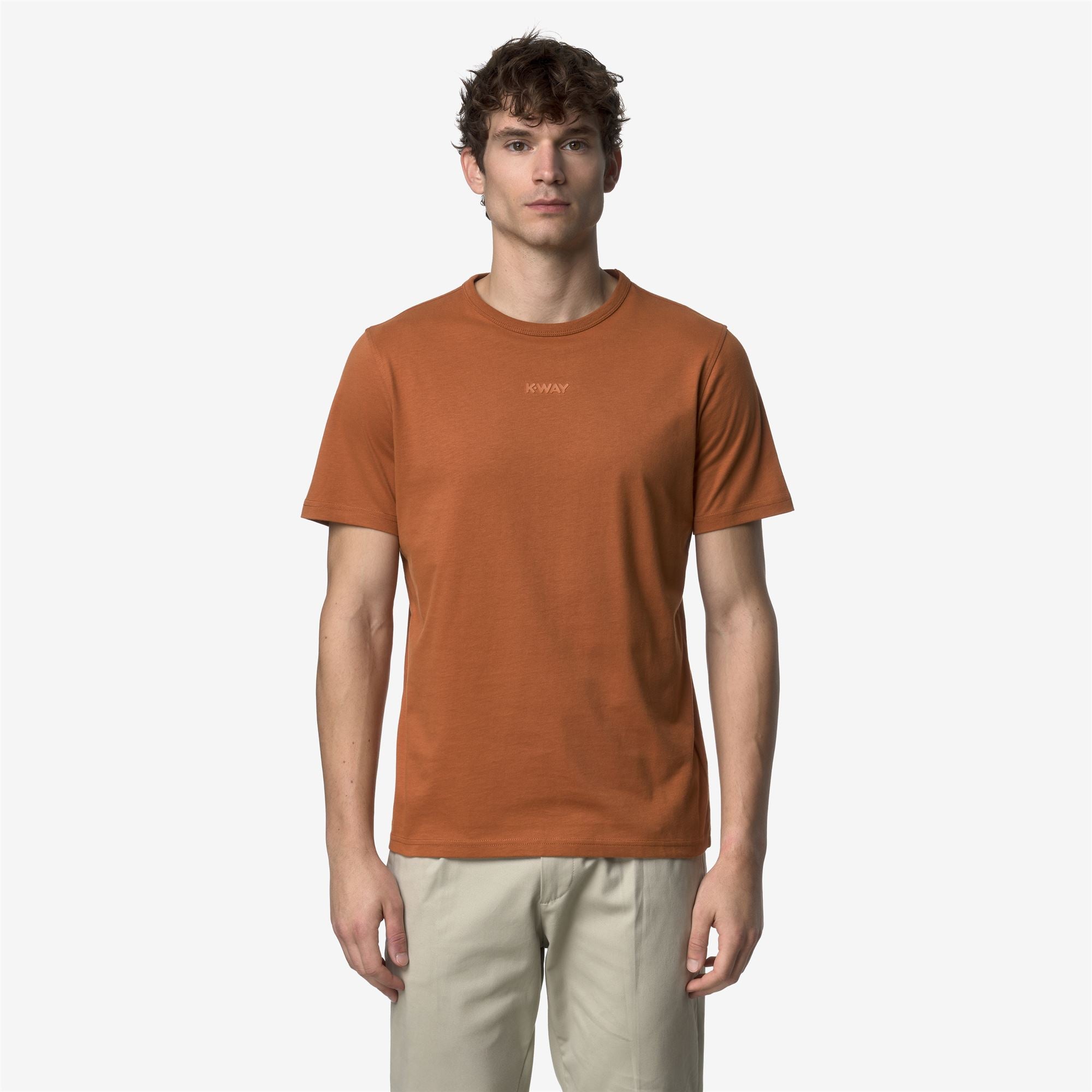T-Shirts & Top_MAN_ODOM JS PEACH LETTERING_T-Shirt_Orange Adobe - Commercial 4