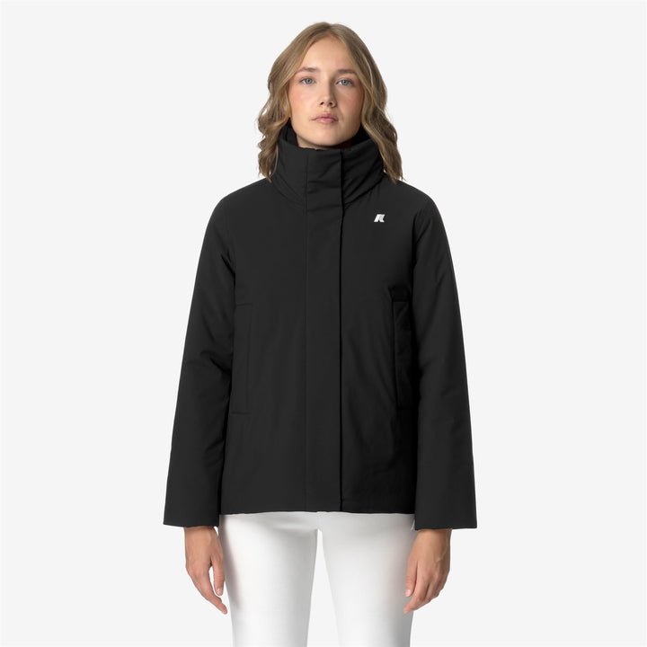 Black Grey Women's Short Warm Jacket with Adjustable Openings 3