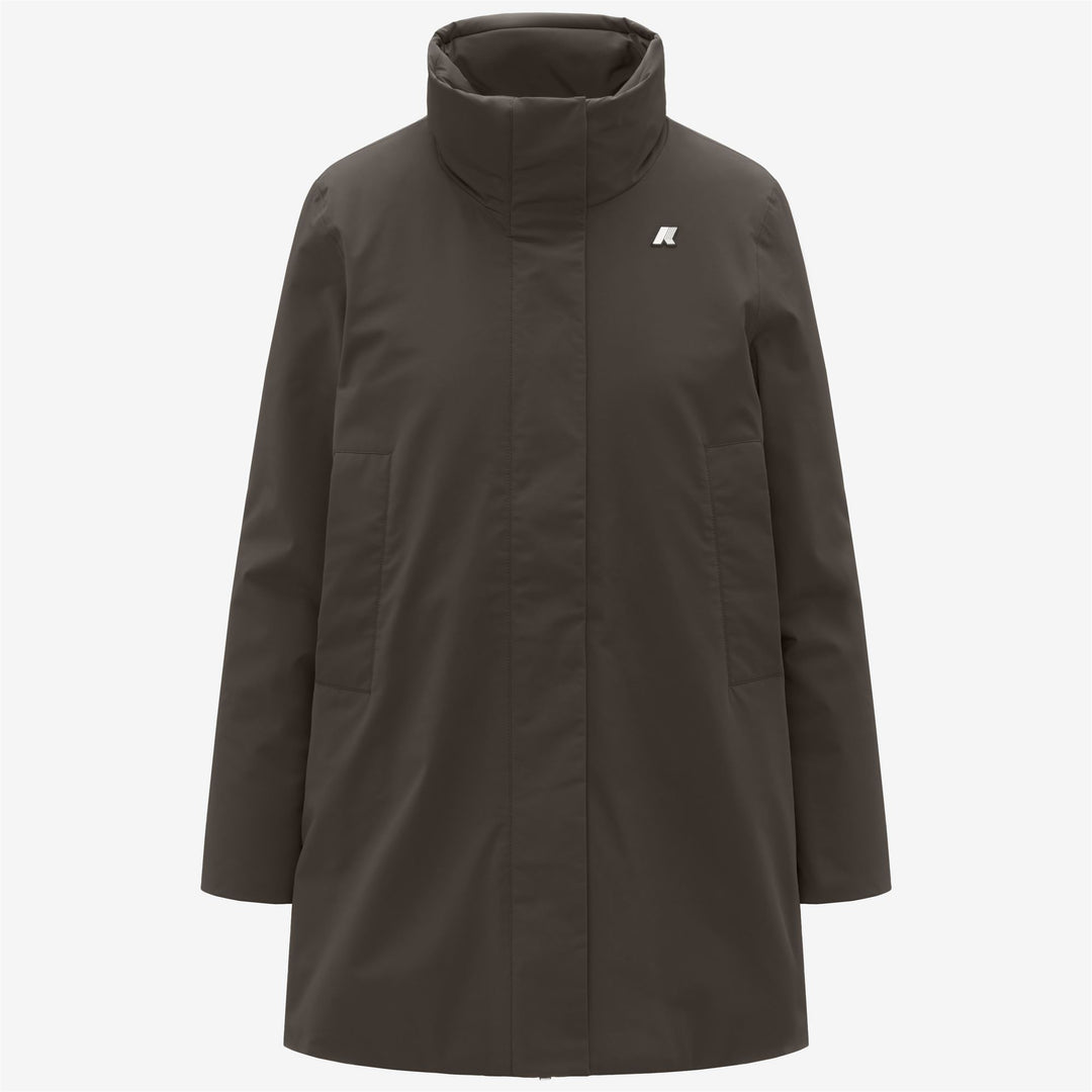 Black olive Women's Mid-length Warm Jacket with Hood main