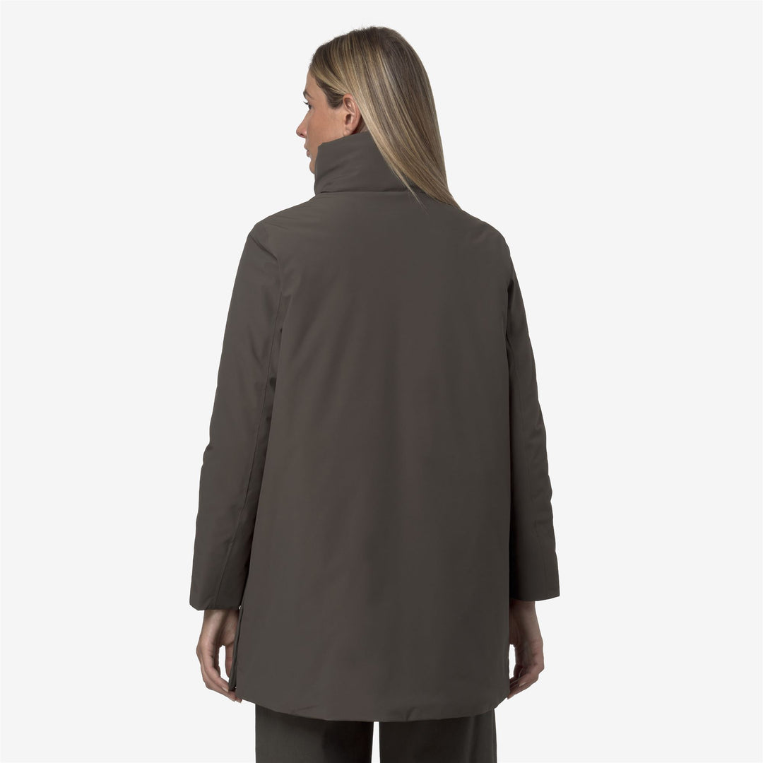Black olive Women's Mid-length Warm Jacket with Hood main