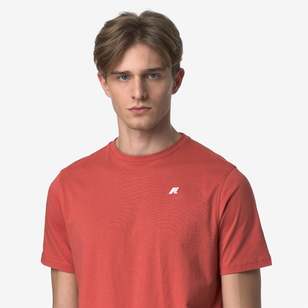 Red Men's Slim Fit Cotton T-Shirt with Logo 02