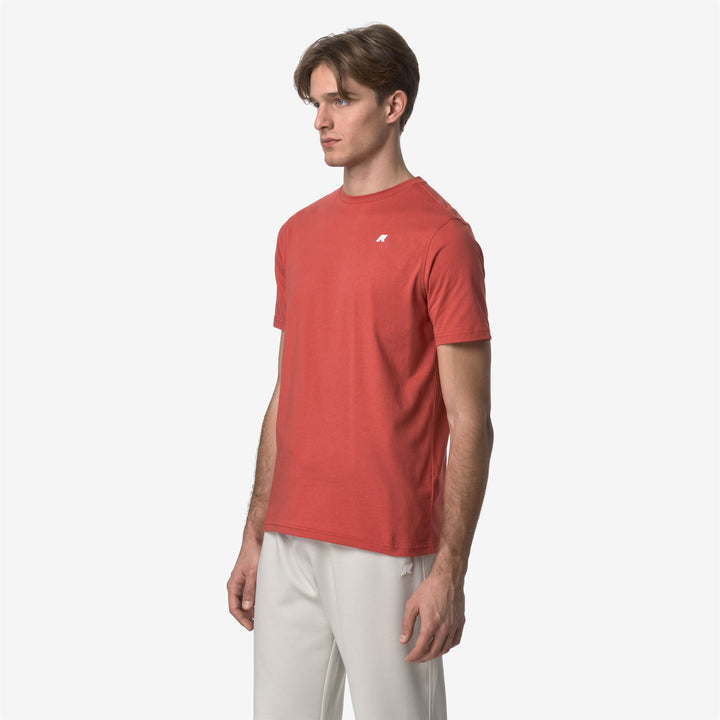T-shirt rossa da uomo in cotone slim fit con logo 4