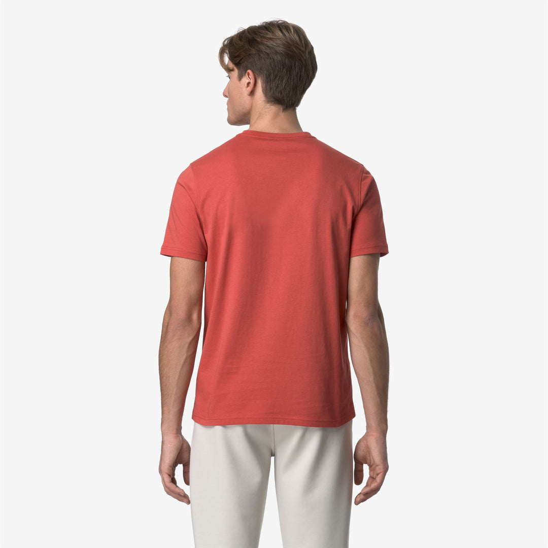 T-shirt rossa da uomo in cotone slim fit con logo main