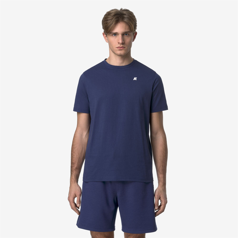 Cobalt blue Men's Slim Fit T-Shirt for Everyday Wear 02