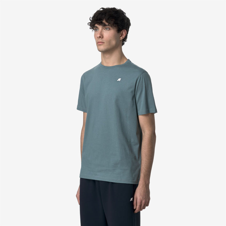 T-Shirt in Cotone Slim Fit Uomo Blu Iron per Uso Quotidiano 4