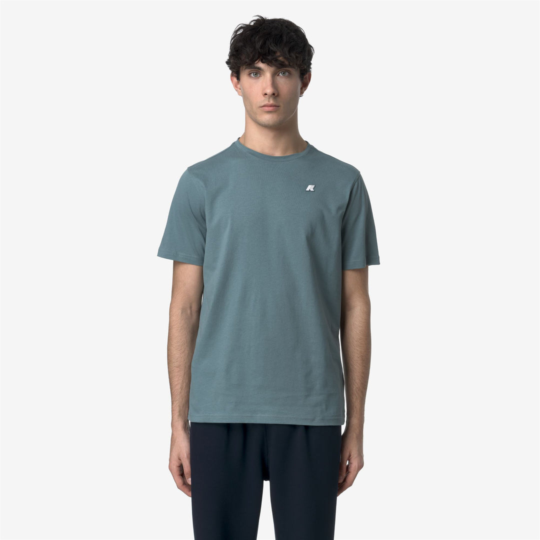 T-Shirt in Cotone Slim Fit Uomo Blu Iron per Uso Quotidiano main