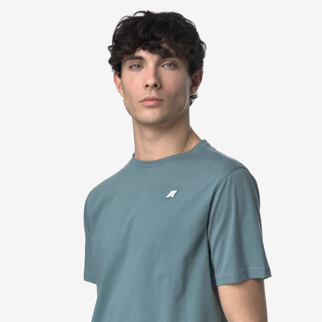 T-Shirt in Cotone Slim Fit Uomo Blu Iron per Uso Quotidiano main