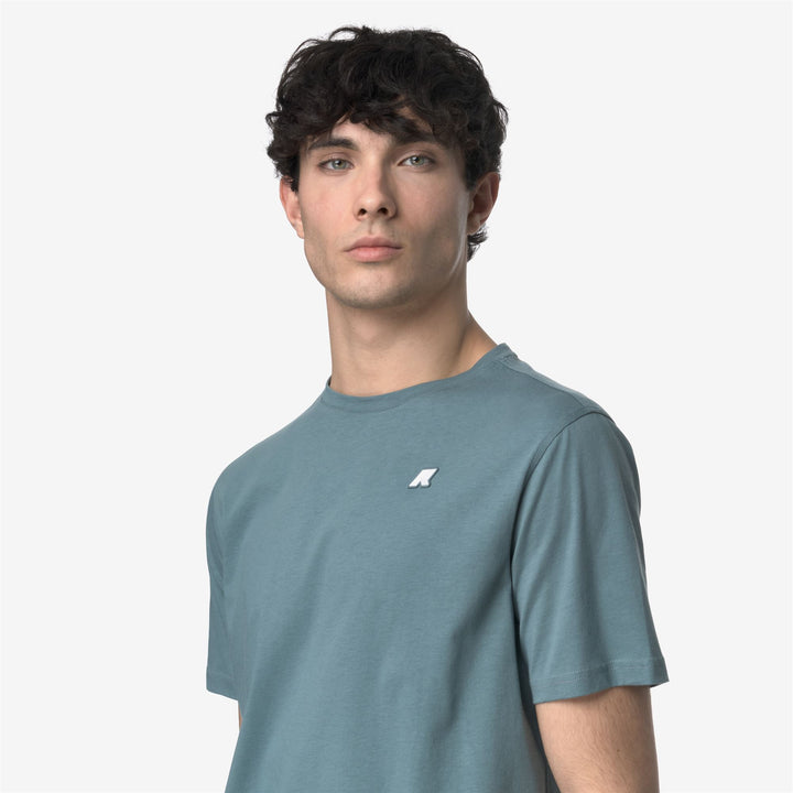 T-Shirt in Cotone Slim Fit Uomo Blu Iron per Uso Quotidiano 2