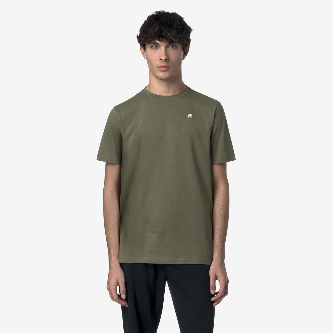 Lichen Green Men's Slim Fit Cotton T-Shirt for Everyday Wear 01