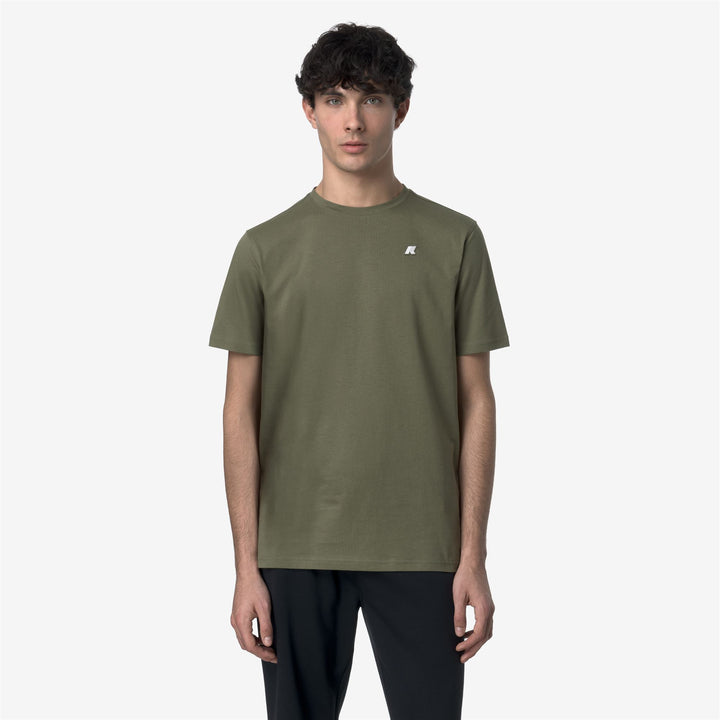 Lichen Green Men's Slim Fit Cotton T-Shirt for Everyday Wear 1