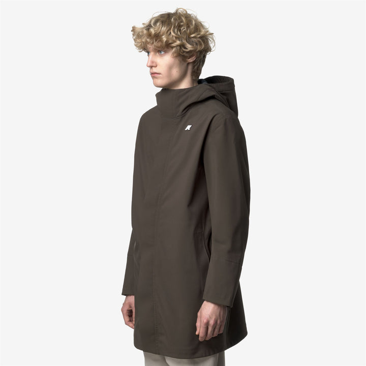 Black Men's Mid-Length Waterproof Jacket 2