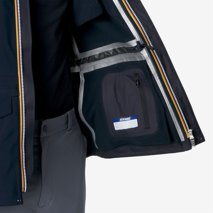 Chaqueta Media Térmica Azul Profundo para Hombre con Tela Impermeable de 3 Capas 2