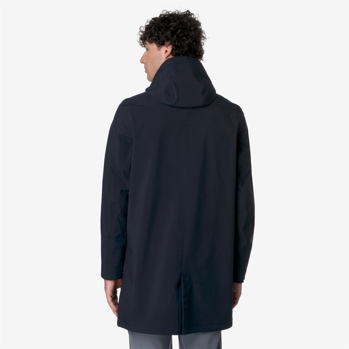 Giacca Impermeabile Lunga Uomo Blu Profondo con Strato Isolante 5