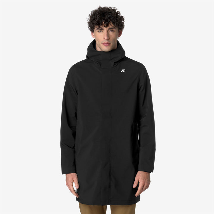 Black Blue Men's Long Waterproof Jacket with Insulating Layers 1