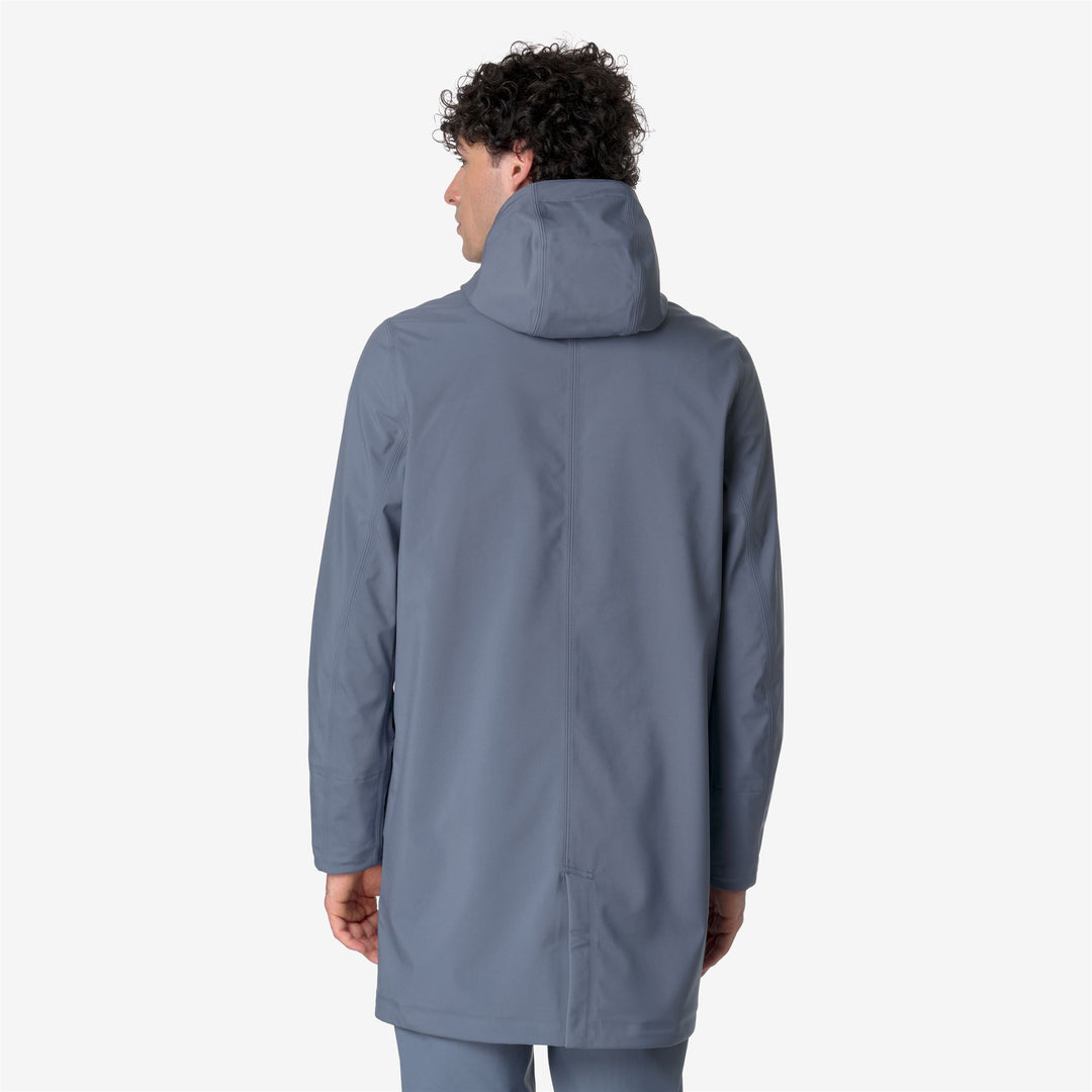 Grey Blue Men's Long Waterproof Jacket with Insulating Layer main
