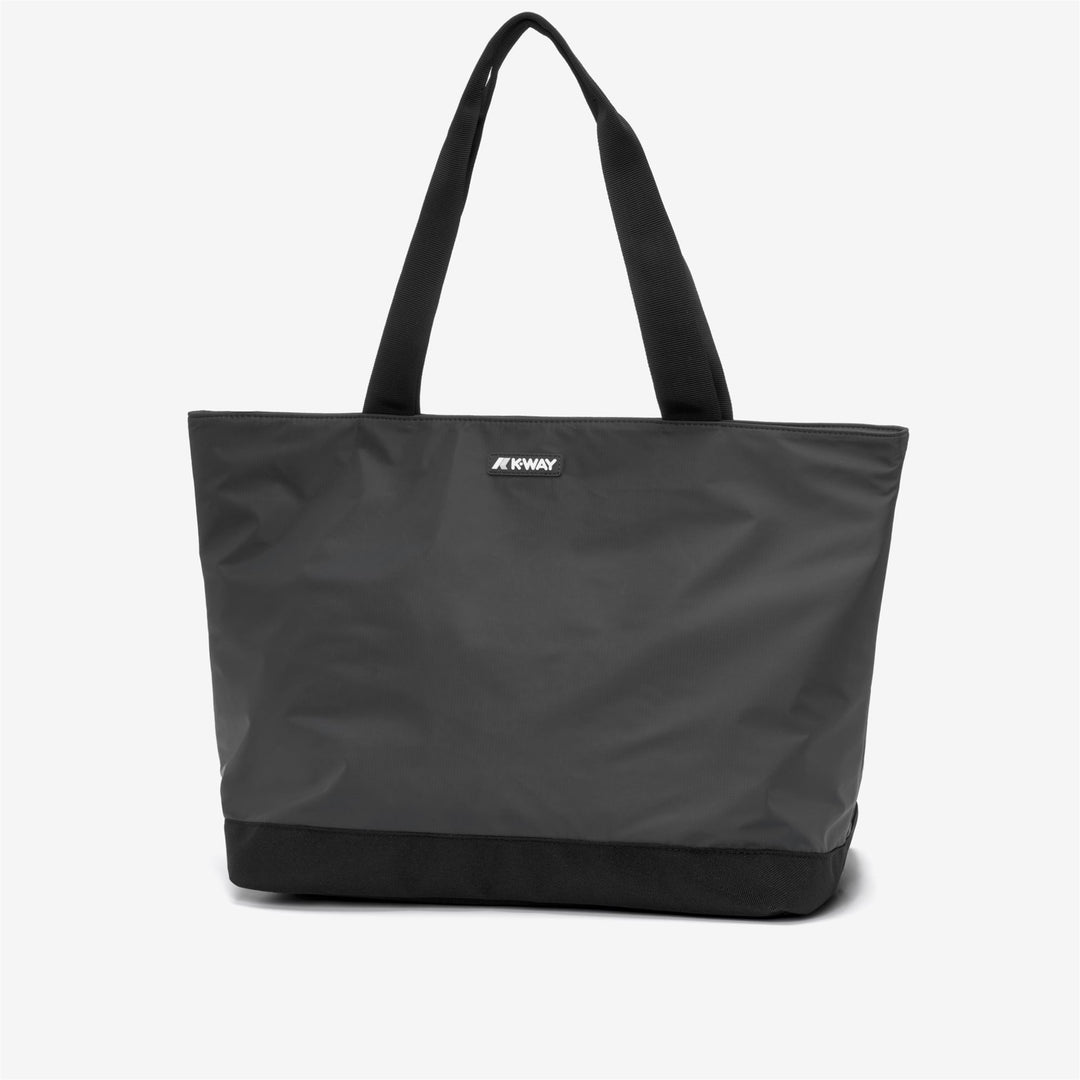 Borsa tote impermeabile versatile unisex grigia con chiusura a zip main