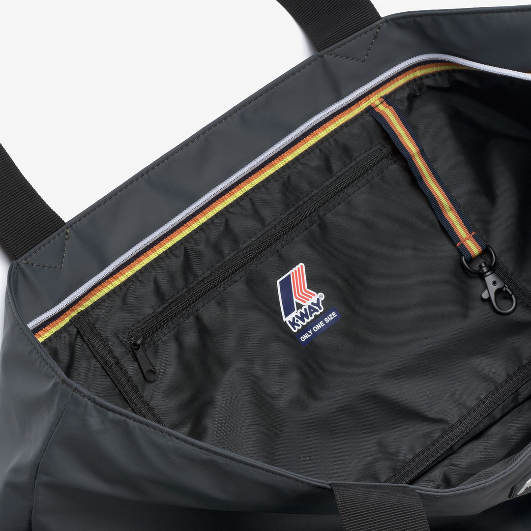 Borsa tote impermeabile versatile unisex grigia con chiusura a zip main