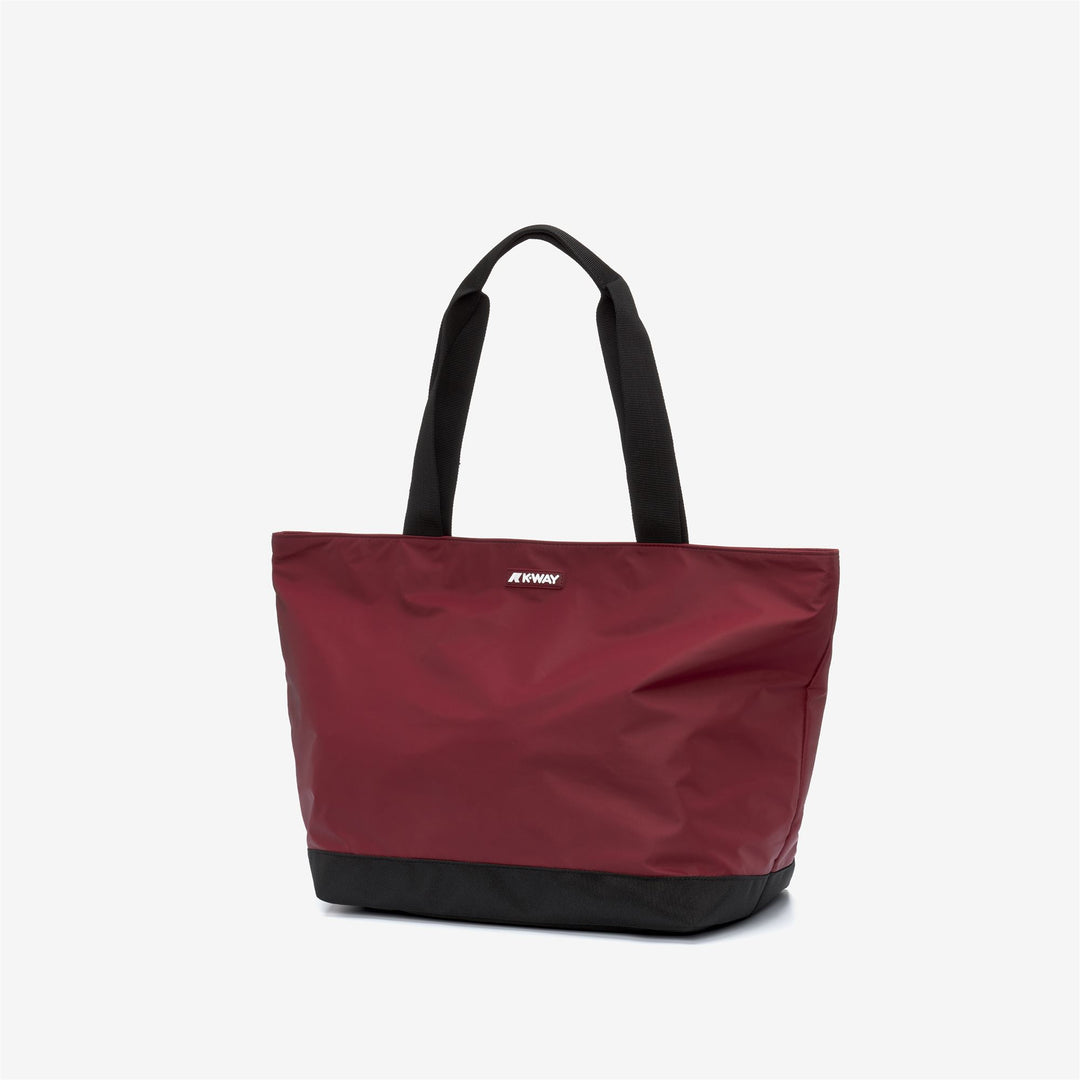 Borsa tote impermeabile unisex rossa con tasca interna e portachiavi main