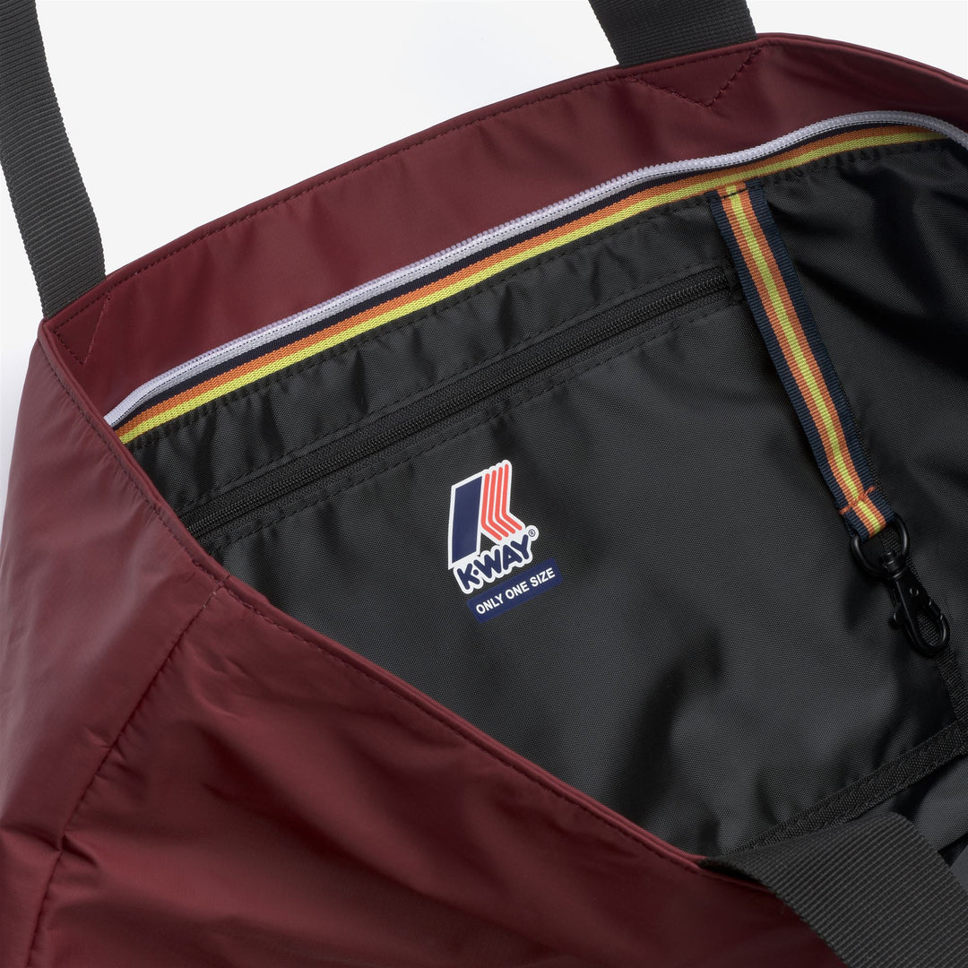 Borsa tote impermeabile unisex rossa con tasca interna e portachiavi main