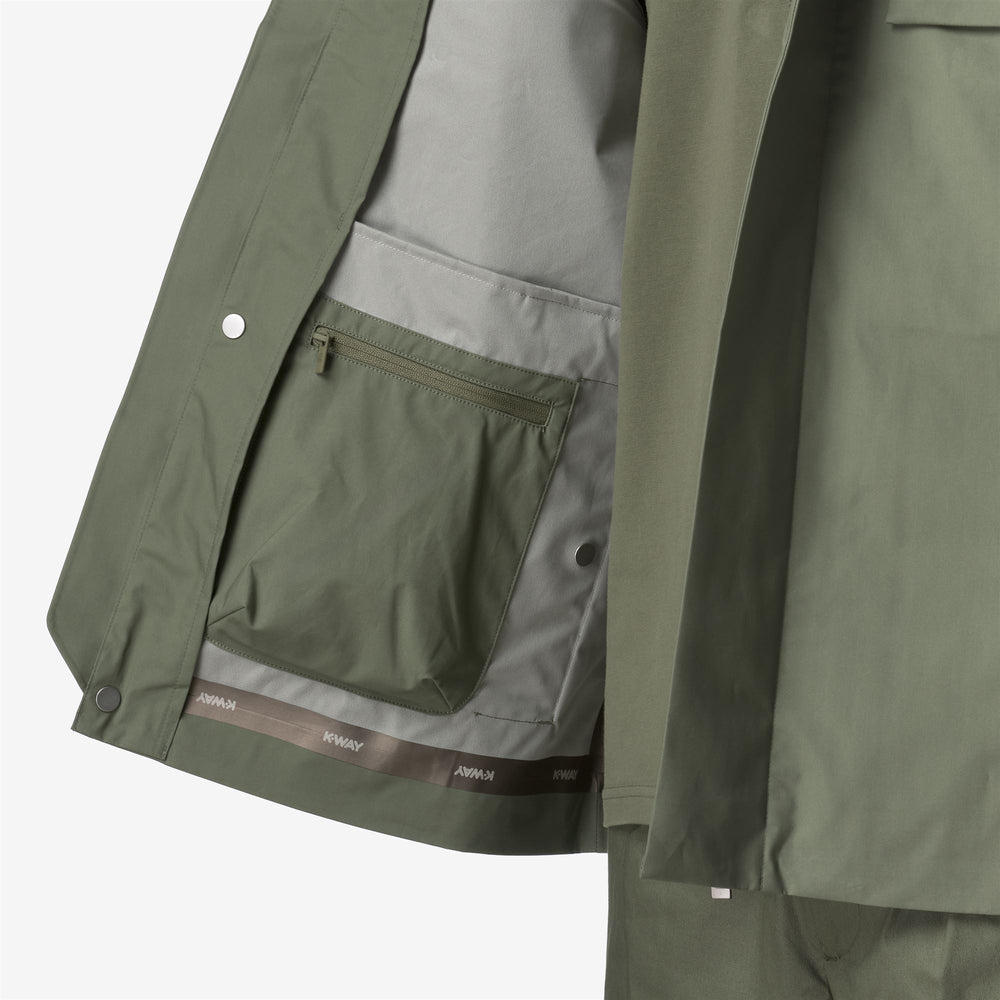 Beige green Men's Urban Short Jacket with Heat-Taped Seams 02