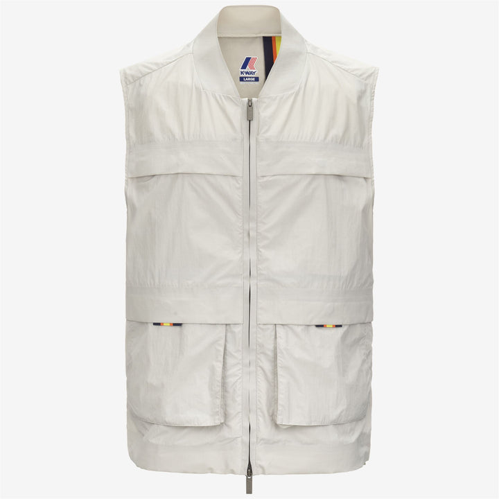 Beige Grey Men's Sporty Cotton Blend Waistcoat for Spring Weather 5