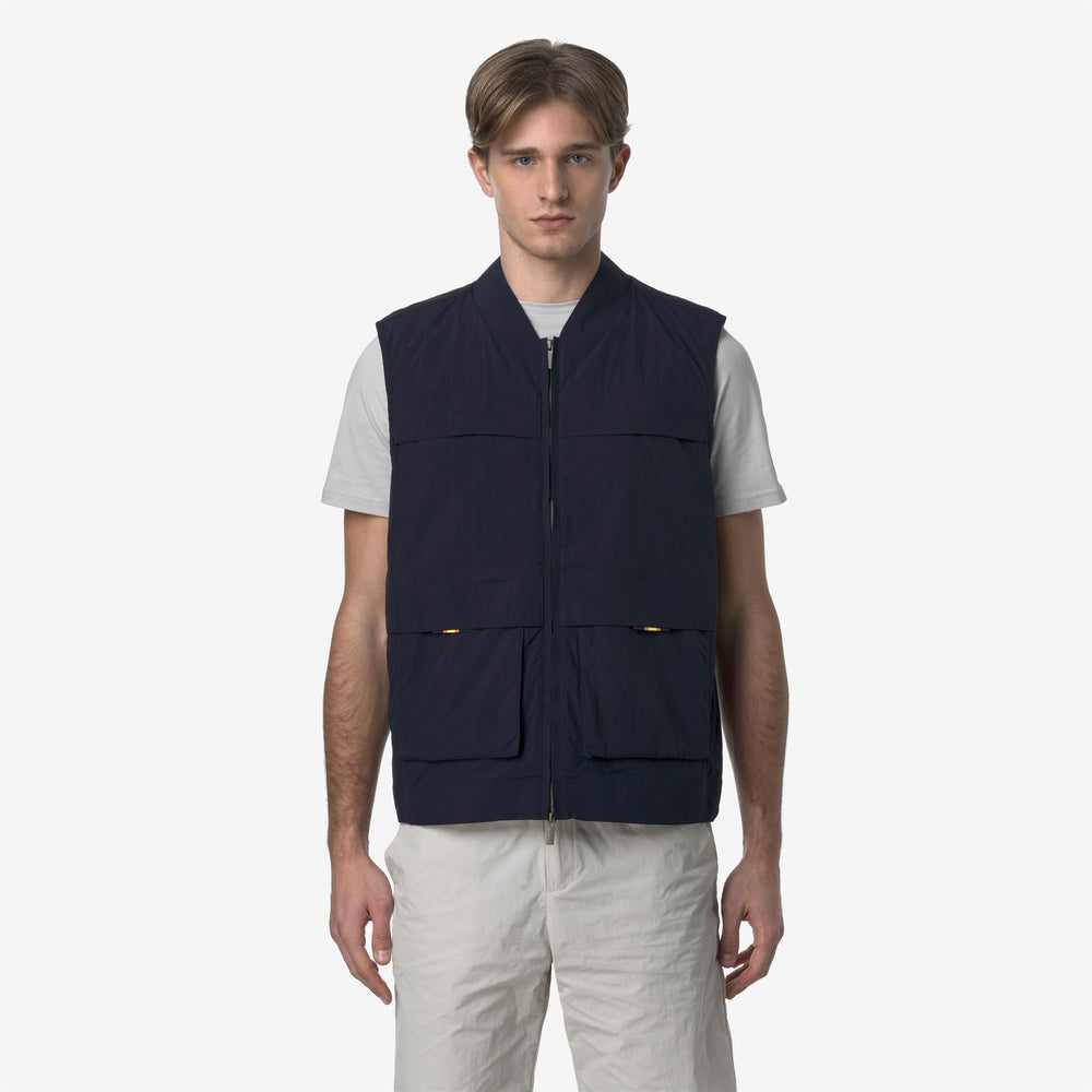 Blue Men's Mid Jacket for Spring Weather with Adjustable Hem 02