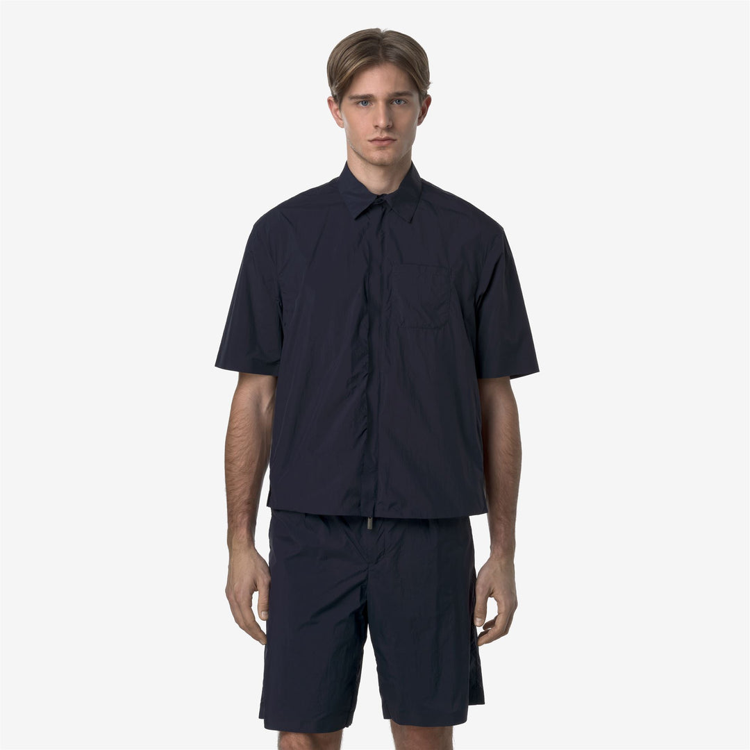 Blue Men's Short Sleeve Waterproof Summer Jacket with UV Protection 01