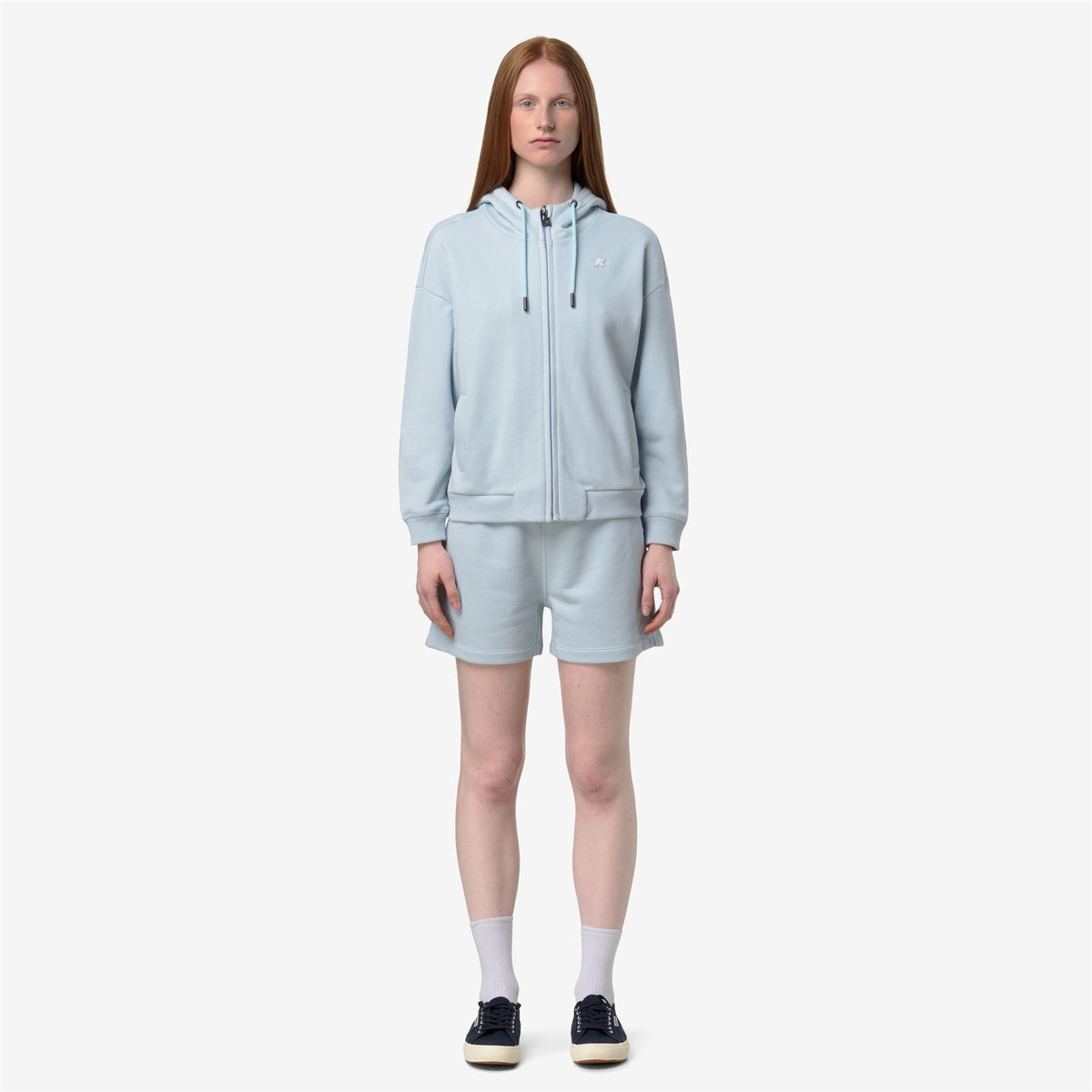 Fleece_Woman_ARWEN FRENCH TERRY_Jacket_Blue Ballad - Commercial 4