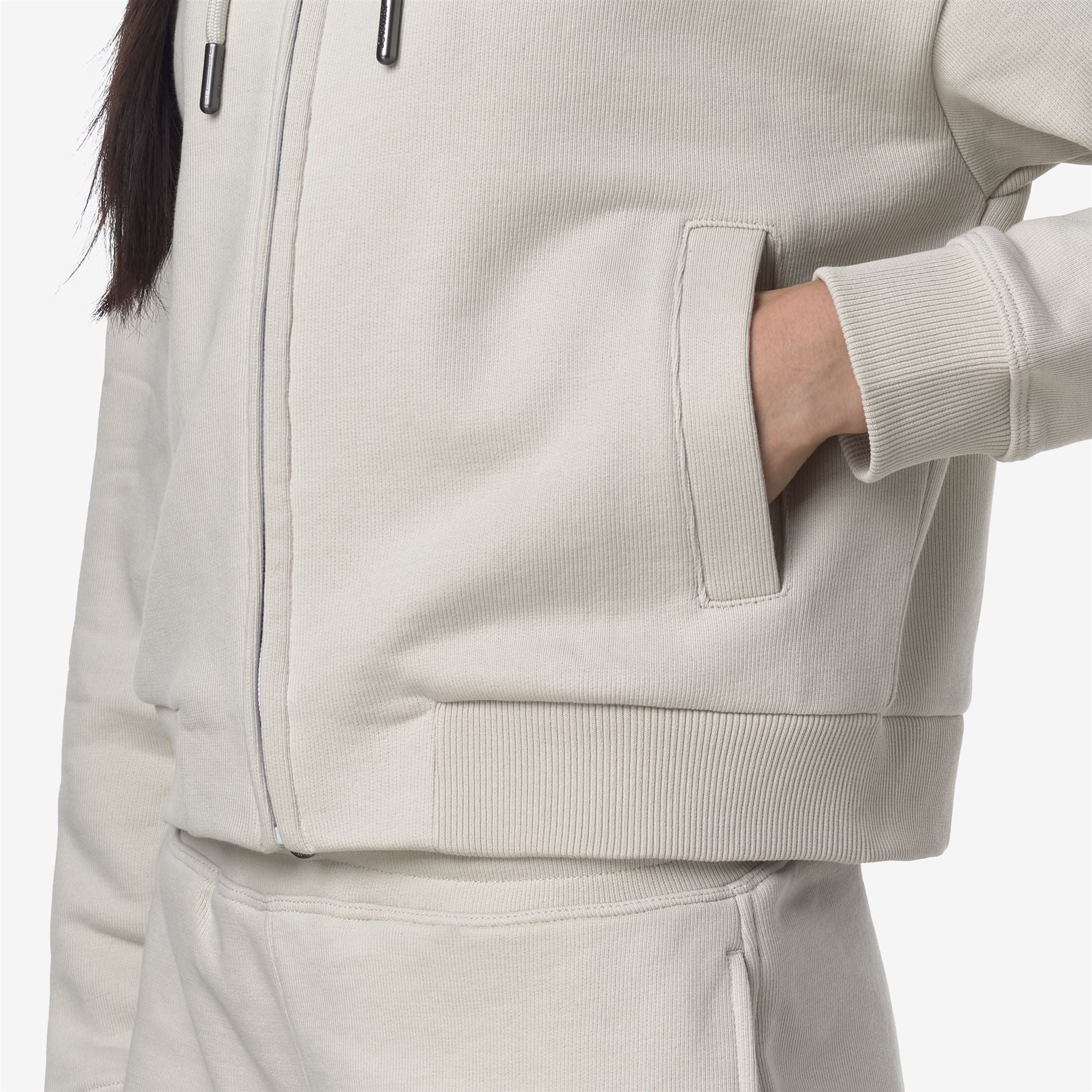 Fleece_WOMAN_ARWEN FRENCH TERRY_Jacket_BEIGE LT - Commercial 7