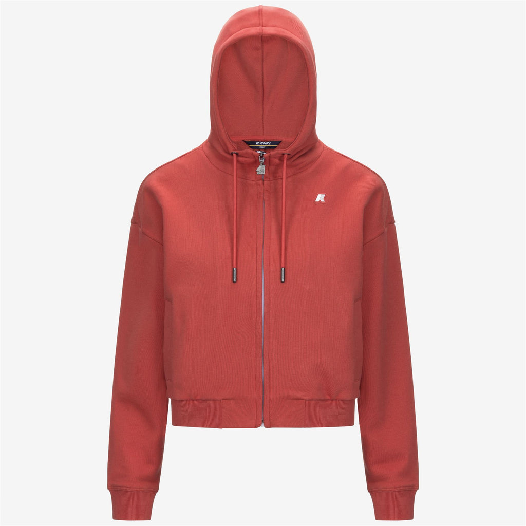 Fleece_WOMAN_ARWEN FRENCH TERRY_Jacket_Red Jasper - Commercial 1