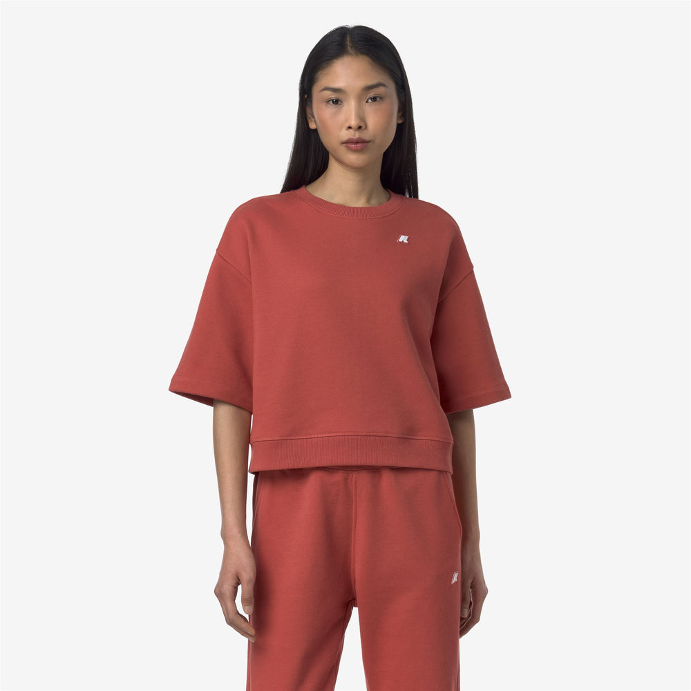 Brown Red Women's Casual Fleece Pullover for Athleisure Wear 02