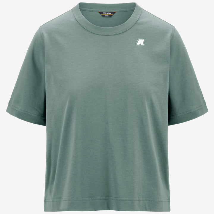Camiseta de algodón casual verde para mujer 1