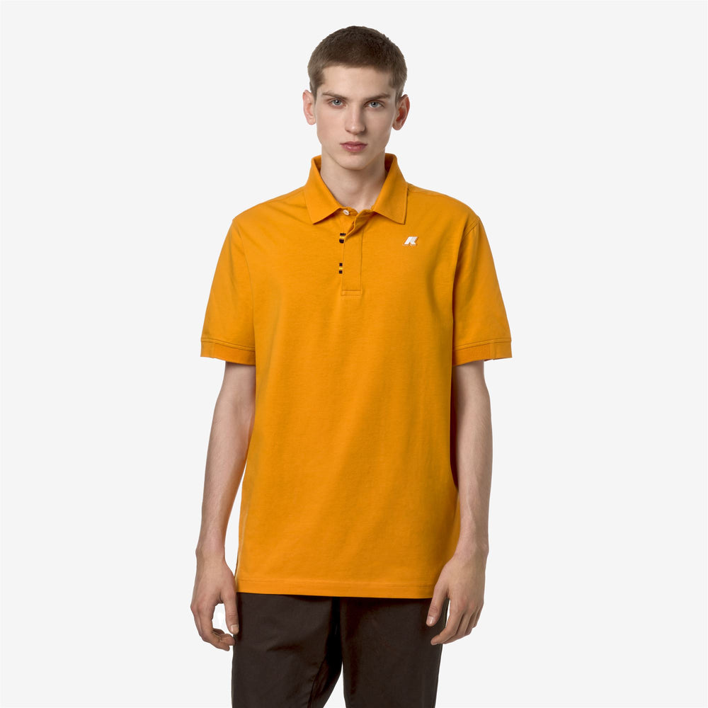 Orange Men's Stretch Polo Shirt for City Wear 02
