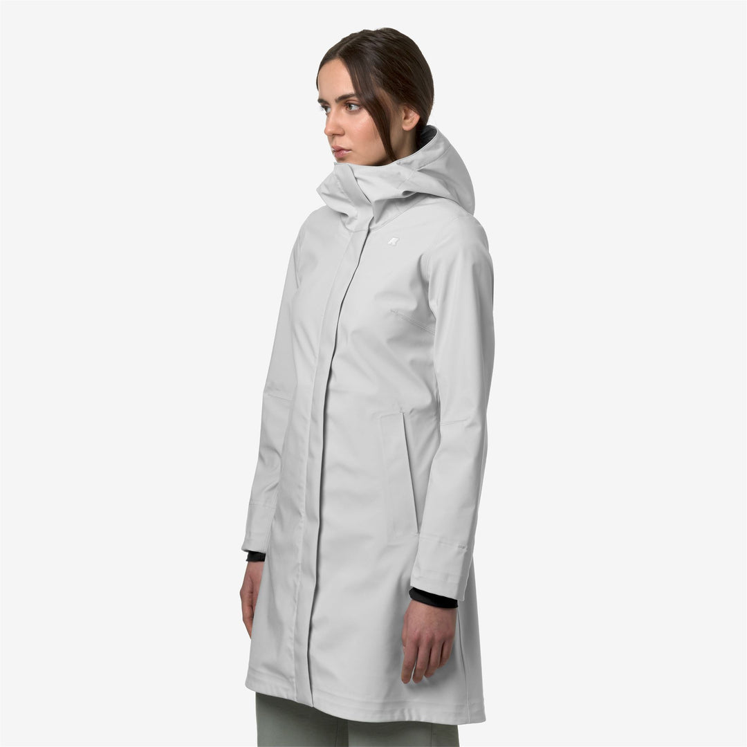 Grey White Women's 3/4 Length Water-Resistant City Jacket main