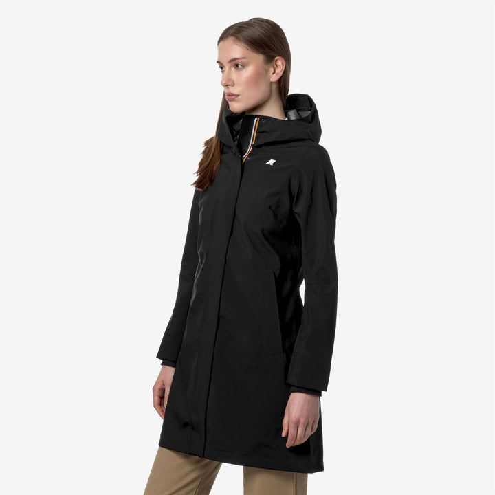 Chaqueta de ciudad repelente al agua para mujer 3/4 negra y gris 2