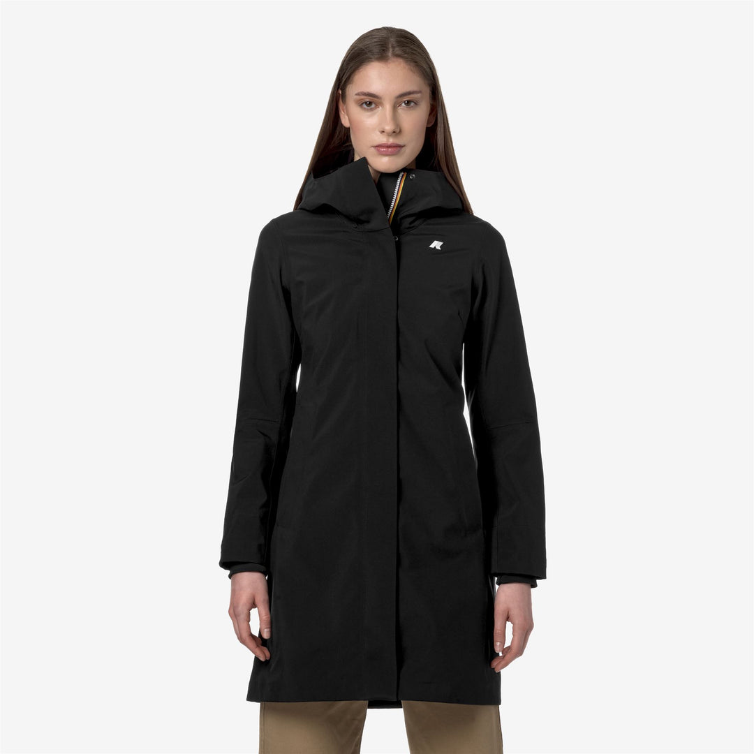 Black Grey Women's 3/4 Length Water-Repellent City Jacket 01