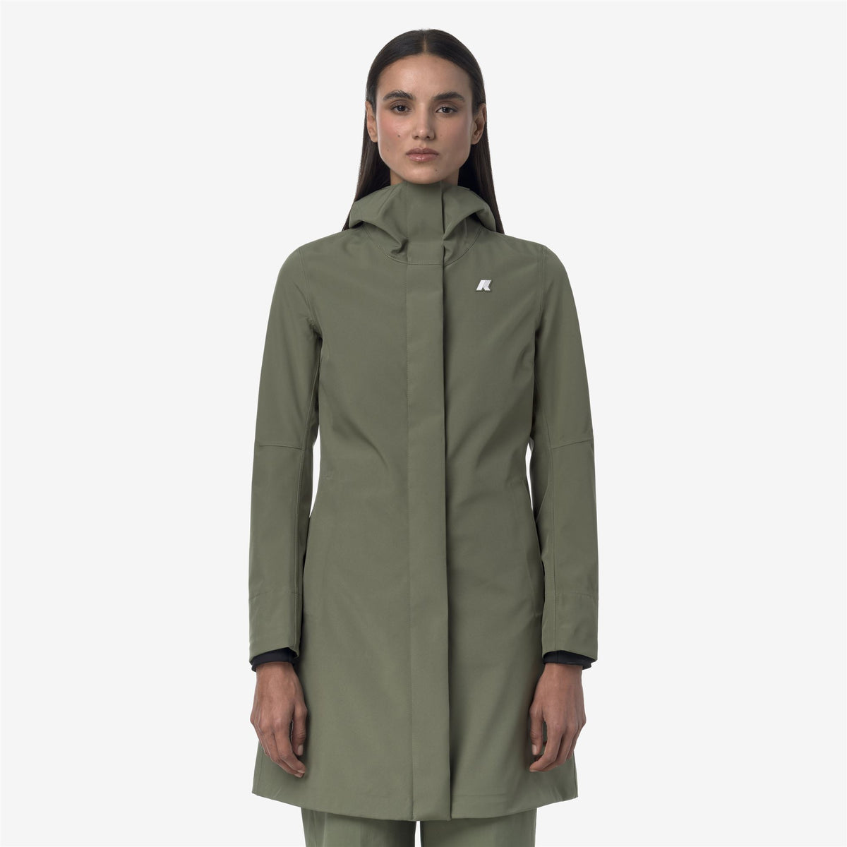 Jackets_WOMAN_STEPHY BONDED JERSEY_3/4 Length_Green Lichen - Commercial 4